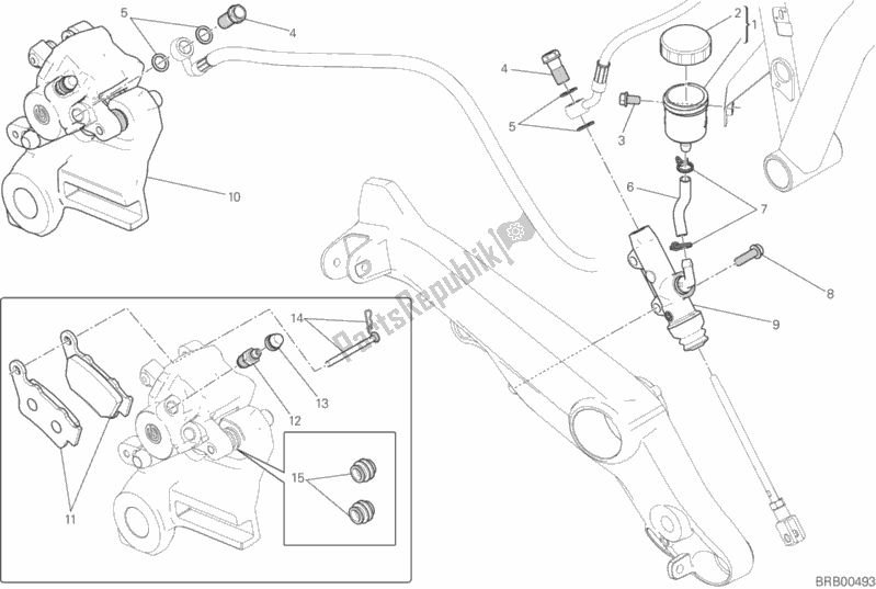 Alle onderdelen voor de Achter Remsysteem van de Ducati Scrambler Full Throttle 803 2015